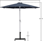 Fiji - Aluminum Patio Umbrella With Square Black And White Base