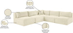 Shaggy - 5 Piece Modular Corner Armless Sectional