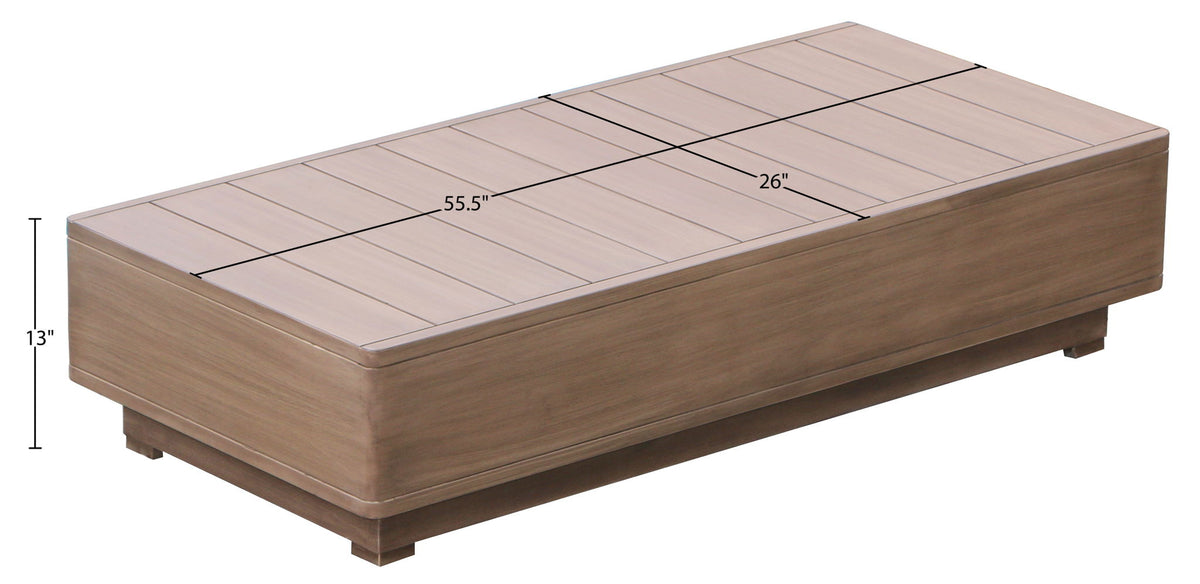 Solace - Acacia Wood Outdoor Patio Coffee Table - Natural