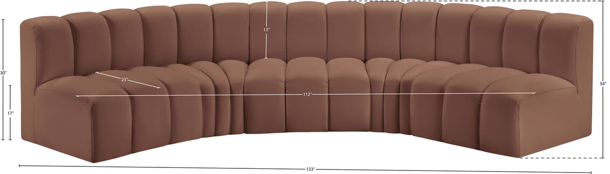 Arc - Faux Leather 5 Piece U-Shaped Modular Sofa