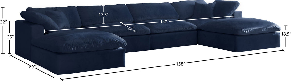 Cozy - 6 Piece Modular Double Chaise Sectional