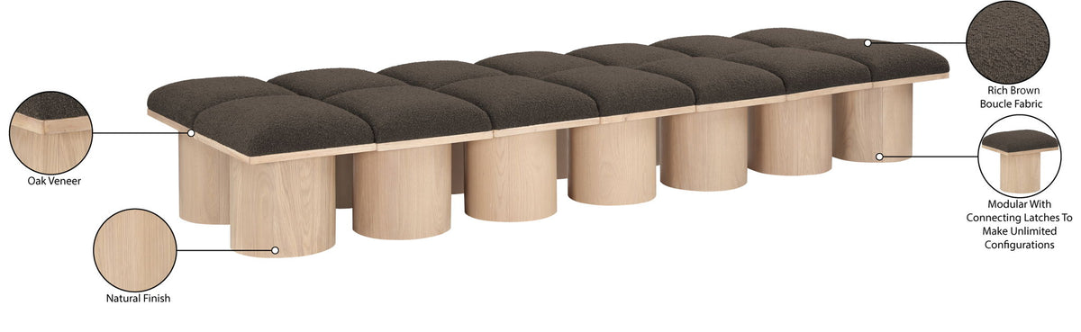 Pavilion - 14 Piece Modular Bench With Natural Base