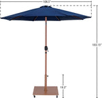Fiji - Aluminum Patio Umbrella With Square Teak Base