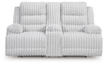 Rhines Falls - Double Reclining Power Loveseat With Console - Alloy