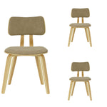 Jaguar - Curved Back Wood Dining Chair With Faux Leather Seat