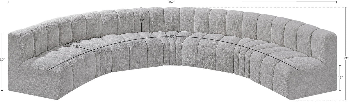 Arc - Boucle Fabric 7 Piece U-Shaped Modular Sofa