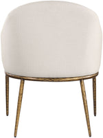 Ferro - Upholstered Dining Arm Chair With Brushed Gold Legs