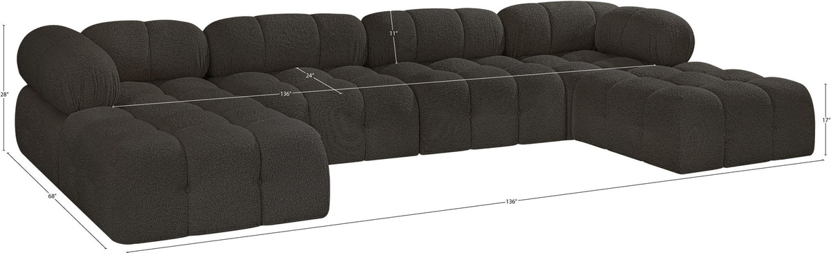 Ames - 6 Piece Fabric Modular U-Shaped Sectional
