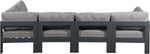 Nizuc - Outdoor Patio 5 Piece Modular Sectional With Gray Frame
