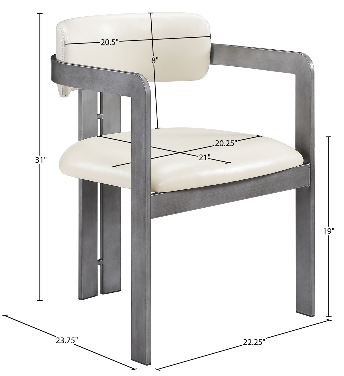 Aurum - Vegan Leather Upholstered Dining Chair With Gray Base (Set of 2)