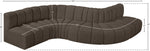 Arc - Boucle Fabric 6 Piece Curved Modular Sofa