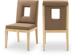 Gwendolyn - Faux Leather Dining Side Chair With Natural Frame (Set of 2)
