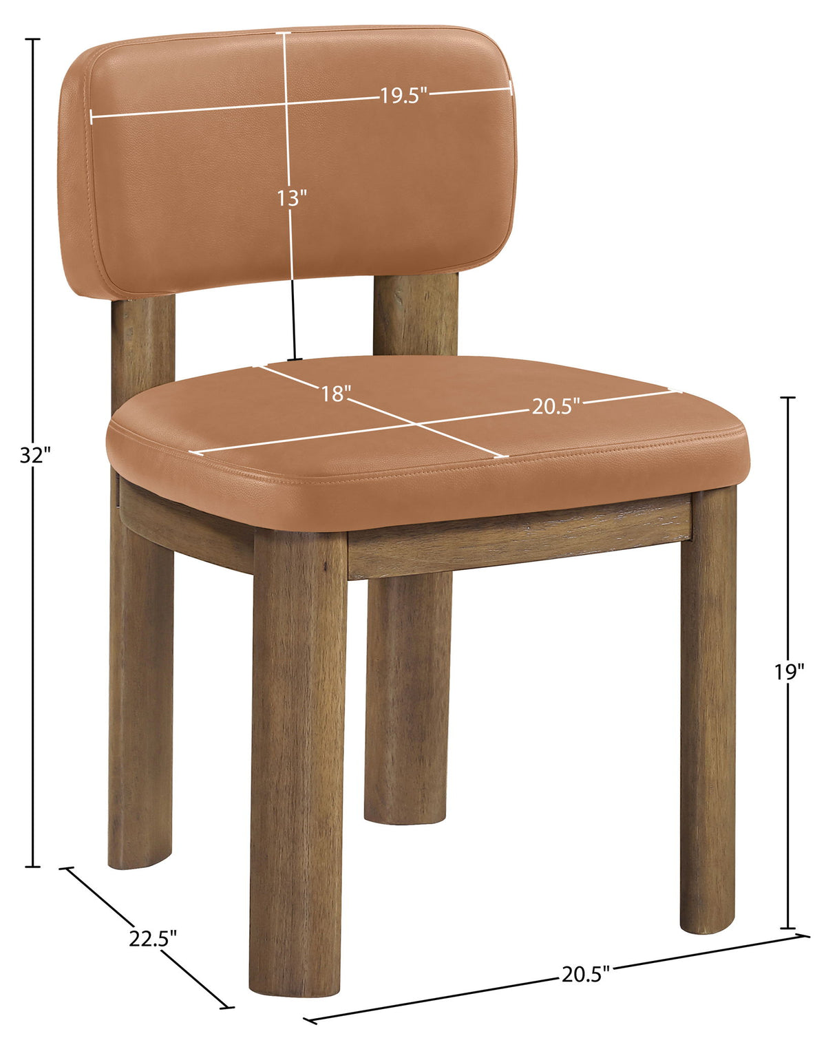 Paloma - Vegan Leather Upholstered Dining Chair (Set of 2) - Brown Frame