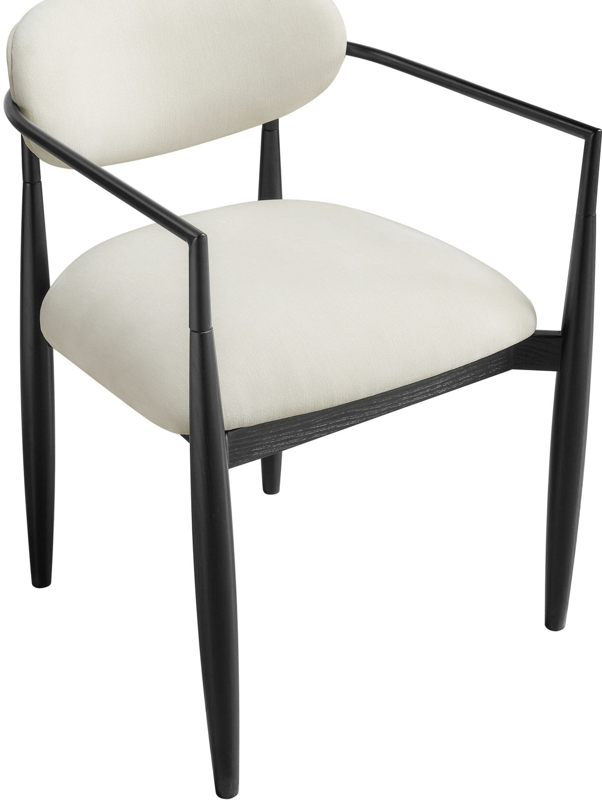 Riccio - Fabric Dining Arm Chair (Set of 2) - Black Frame