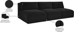 Shaggy - 3 Seat Modular Armless Sofa