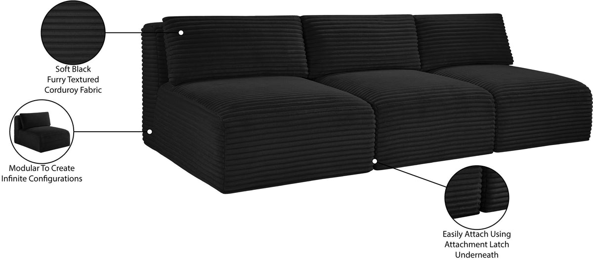 Shaggy - 3 Seat Modular Armless Sofa