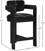 Sacha - Velvet Stool With Black Base