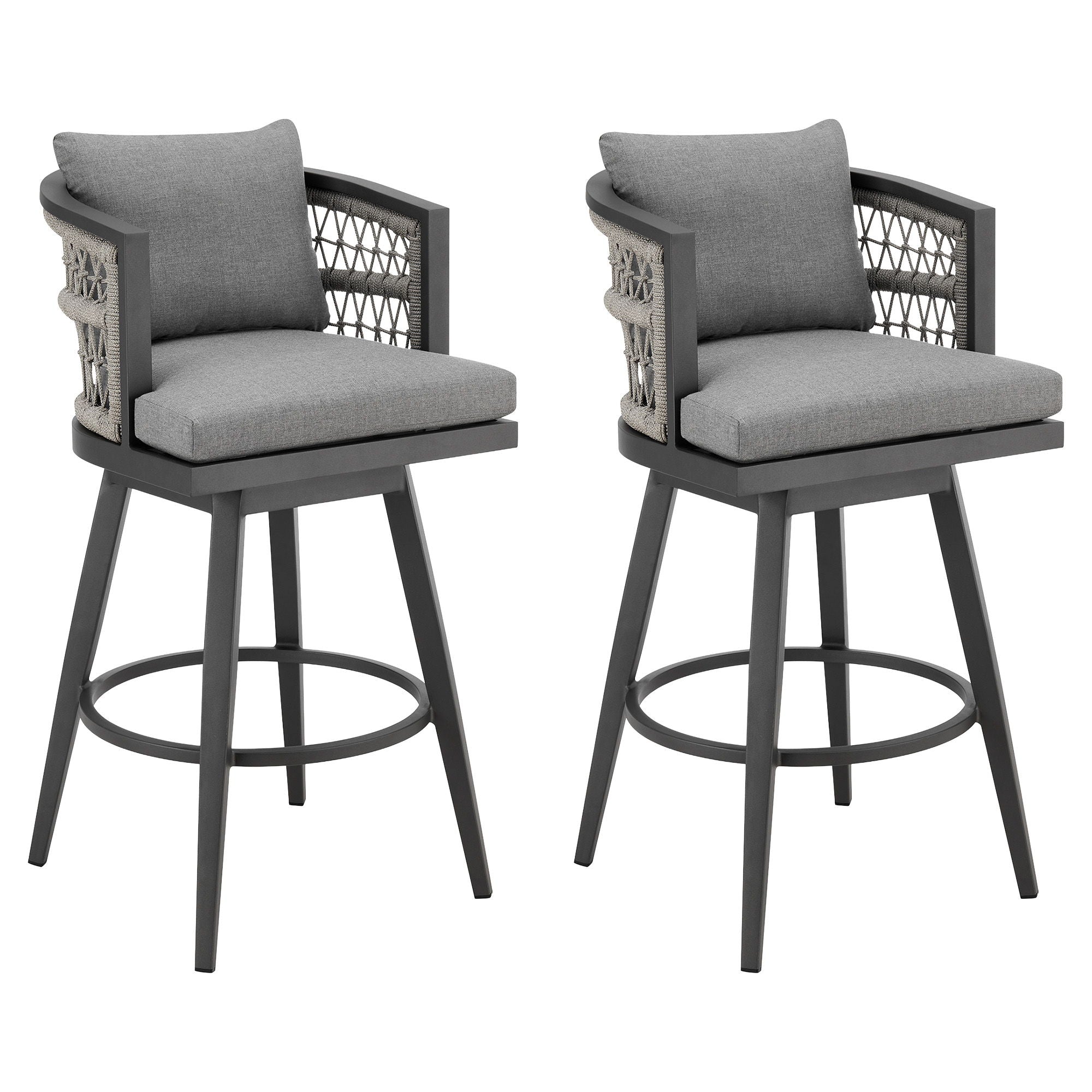 Zella - Outdoor Patio Swivel Counter Stool Set