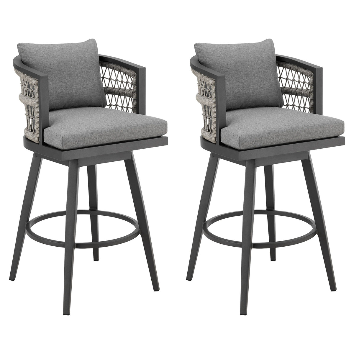 Zella - Outdoor Patio Swivel Counter Stool Set
