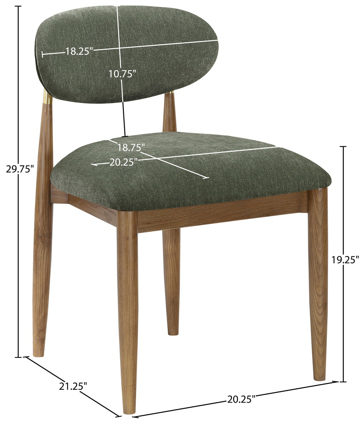 Riccio - Fabric Dining Side Chair (Set of 2) - Walnut Frame