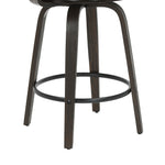 Daxton - Swivel Counter Height Round Back Wood Bar Stool With Faux Leather Seat