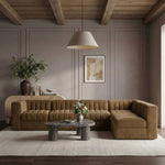 Rummi - Velvet Performance Fabric Upholstered 6 Piece Modular Sectional