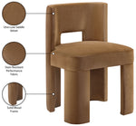 Zuno - Velvet Performance Fabric Upholstered Dining Chair (Set of 2) - Saddle