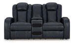 Fyne-dyme - Power Reclining Loveseat With Console/Adj Hdrst