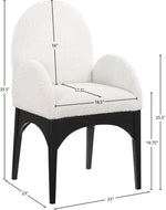 Waldorf - Boucle Dining Arm Chair With Black Legs