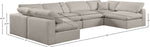 Comfy - 6 Piece Linen Modular Armless Sectional