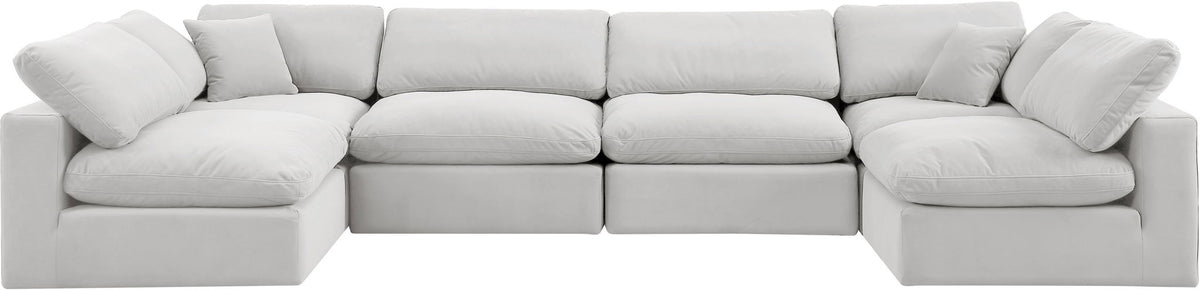 Comfy - 6 Piece Velvet Modular Armless Sectional