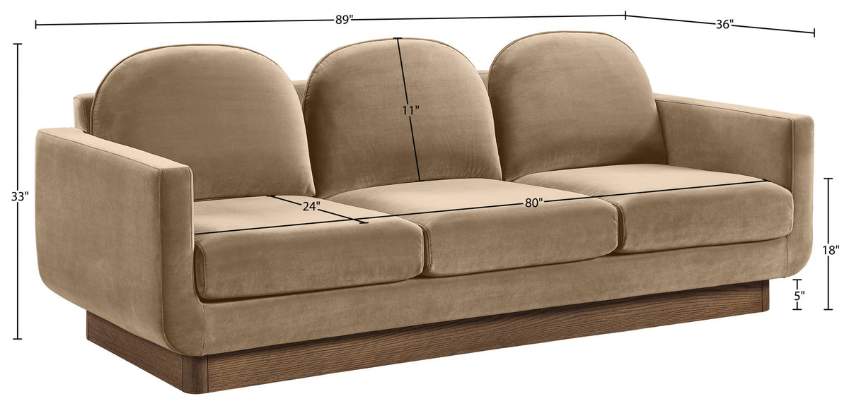 Diviento - Velvet Performance Fabric Upholstered Sofa