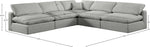 Comfy - 5 Piece Linen Modular Corner Armless Sectional