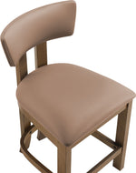 Lavrin - Vegan Leather Upholstered Counter Stool (Set of 2) - Walnut Base