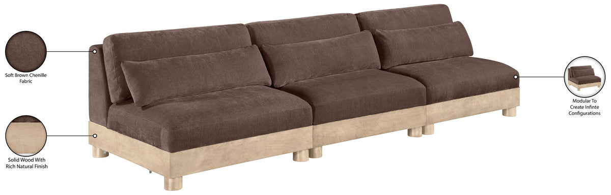 Turin - Chenille Fabric Upholstered Modular Sectional - Brown