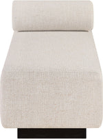 Zephyr - Linen Textured Fabric Upholstered Chaise - Painted Black Base