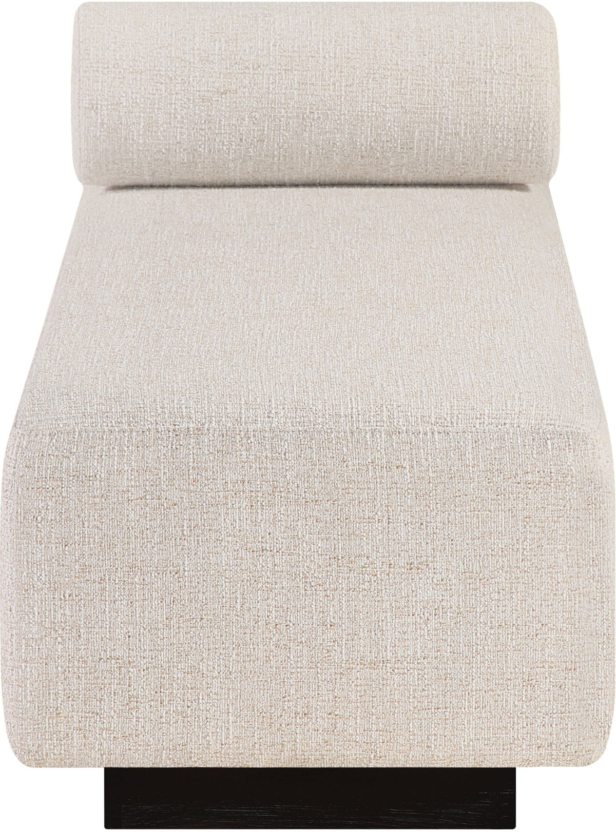 Zephyr - Linen Textured Fabric Upholstered Chaise - Painted Black Base