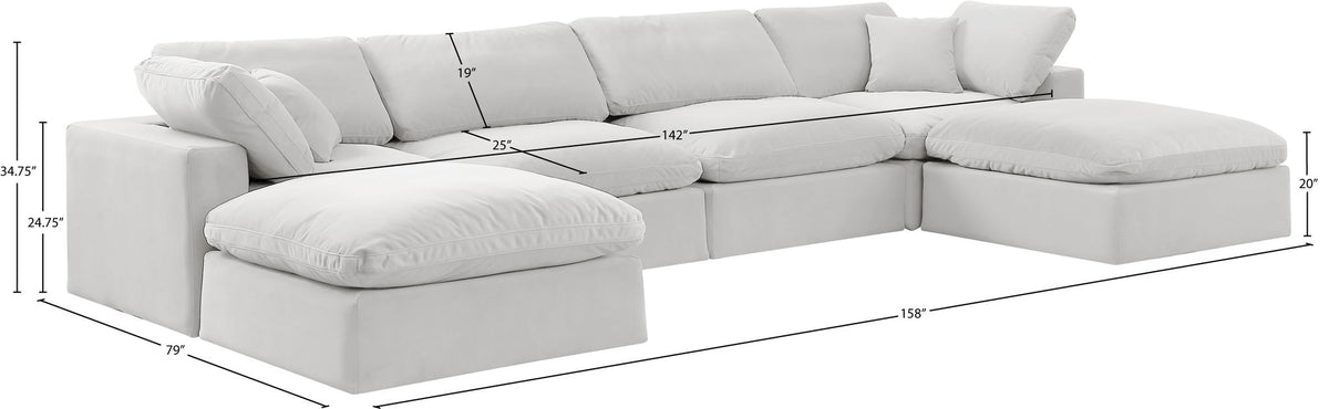 Comfy - 6 Piece Velvet Modular Double Chaise Sectional
