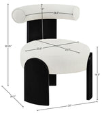 Calder - Linen Textured Fabric Upholstered Accent Chair - Painted Black Base