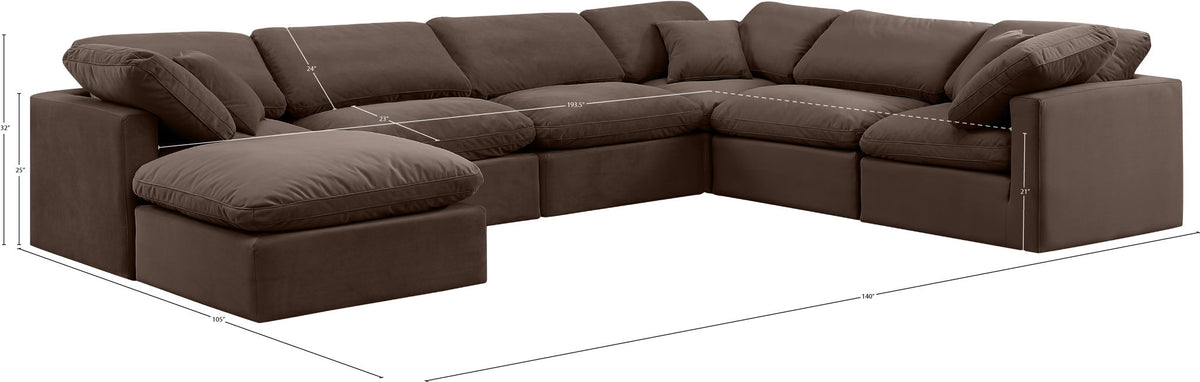 Indulge - Velvet 7 Piece Modular Sectional