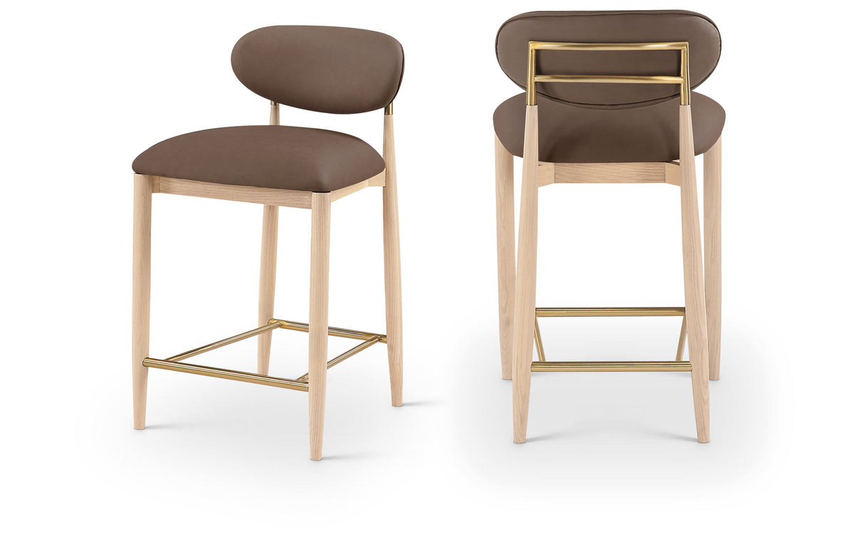 Riccio - Stool - Natural And Gold Frame