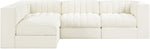 Rummi - Velvet Performance Fabric Upholstered 4 Piece Modular Sectional