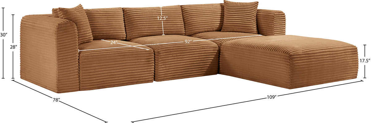 Shaggy - Fabric 4 Piece Modular Sectional