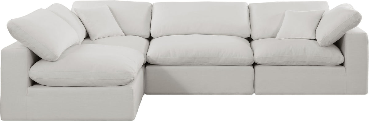Comfy - 4 Piece Linen Fabric Modular Armless Sectional
