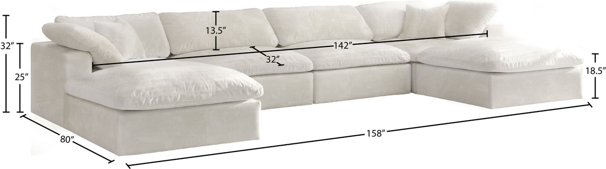 Cozy - 6 Piece Modular Double Chaise Sectional