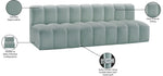 Arc - Faux Leather 3 Seats Modular Sofa