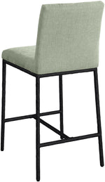 Reeves - Chenille Fabric Upholstered Counter Stool (Set of 2) - Black Base