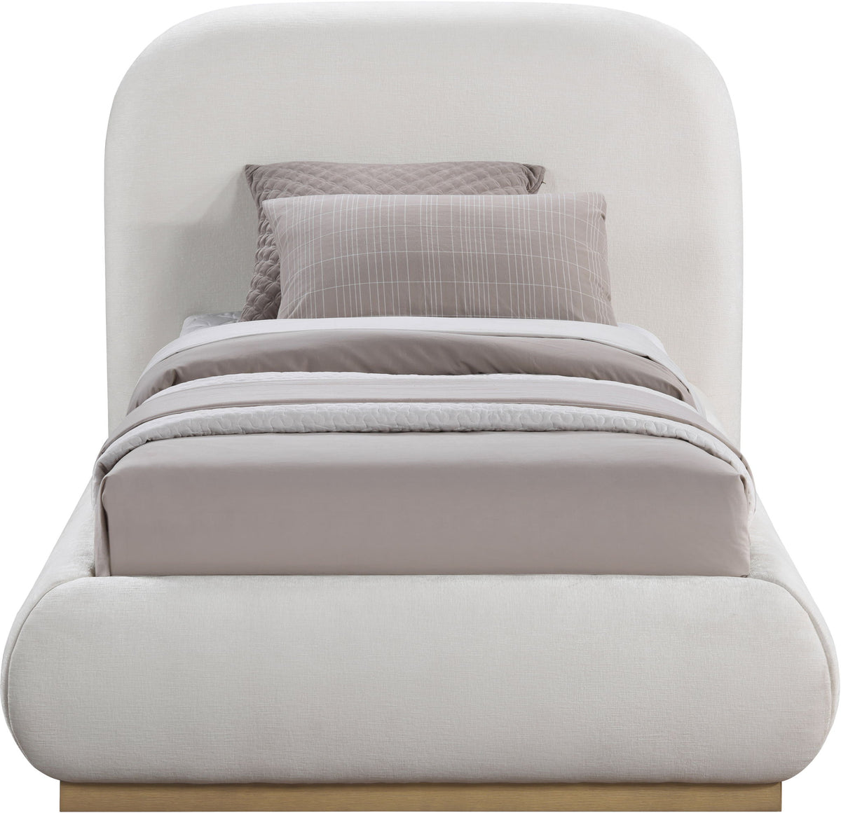 Vaughn - Chenille Bed With Natural Base
