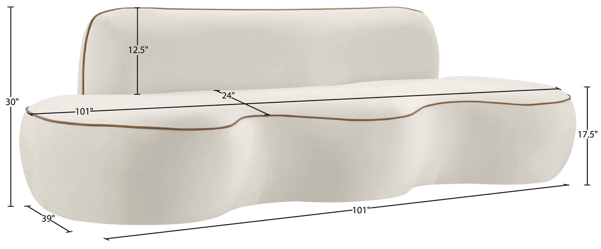 Swerve - Velvet 101" Upholstered Sofa