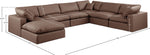 Comfy - 7 Piece Faux Leather Modular Sectional With Chaise